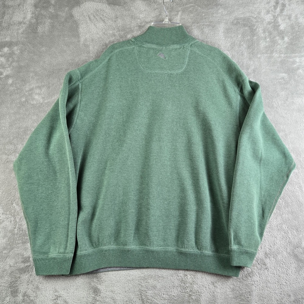 Tommy Bahama Sweatshirt Mens Green 1/4 Zip Mock Neck Long Sleeve Golf Resort - Picture 2 of 12
